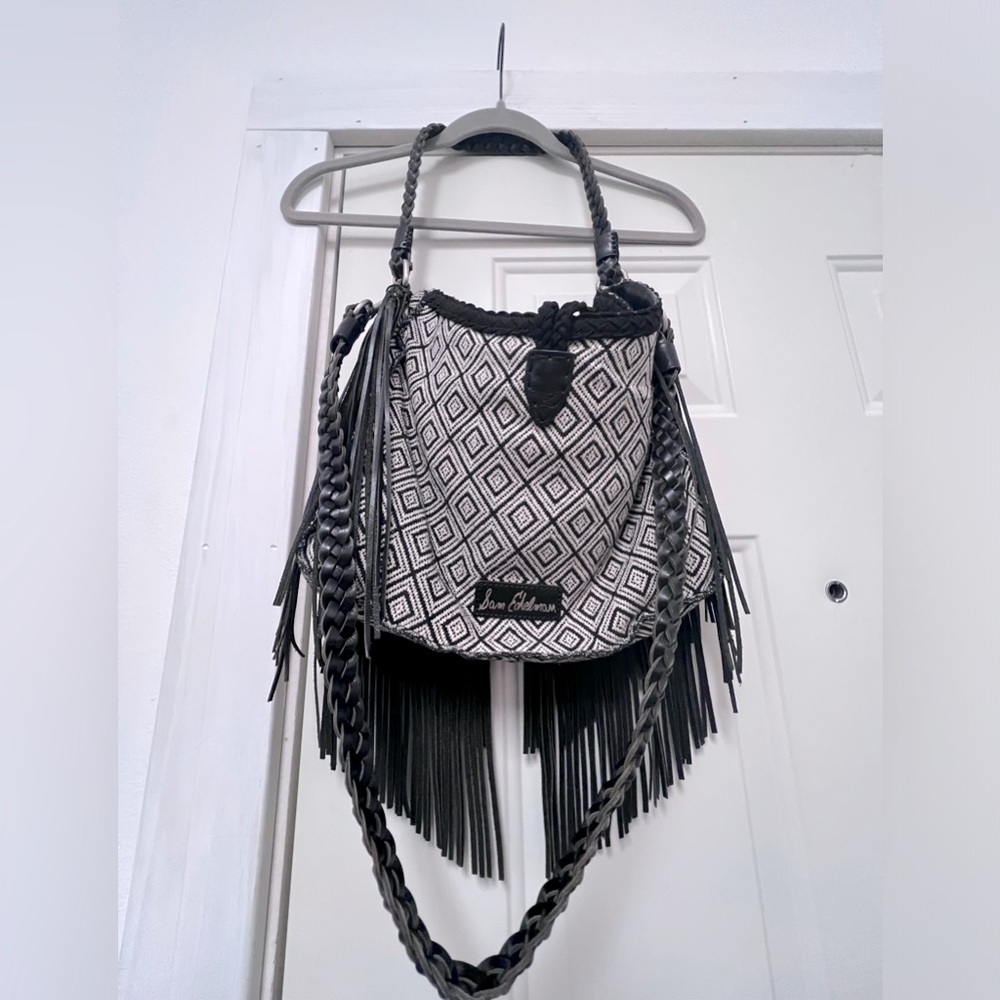 Sam Edelman Sold Out Black and White Fringe Bag